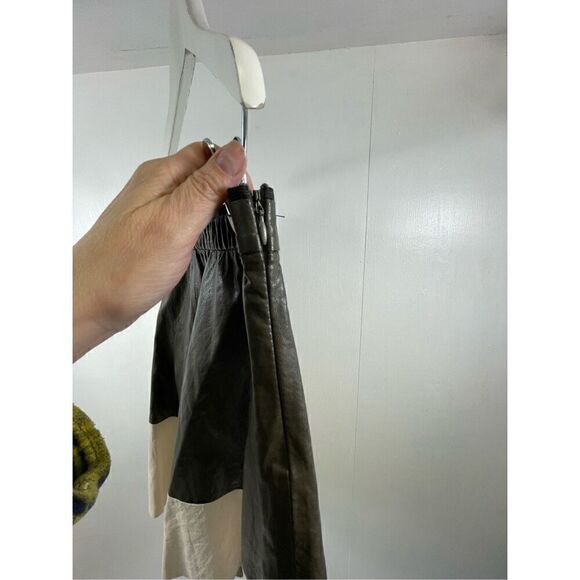 Zara Faux Leather Color Block Skirt Size S - Picture 6 of 8